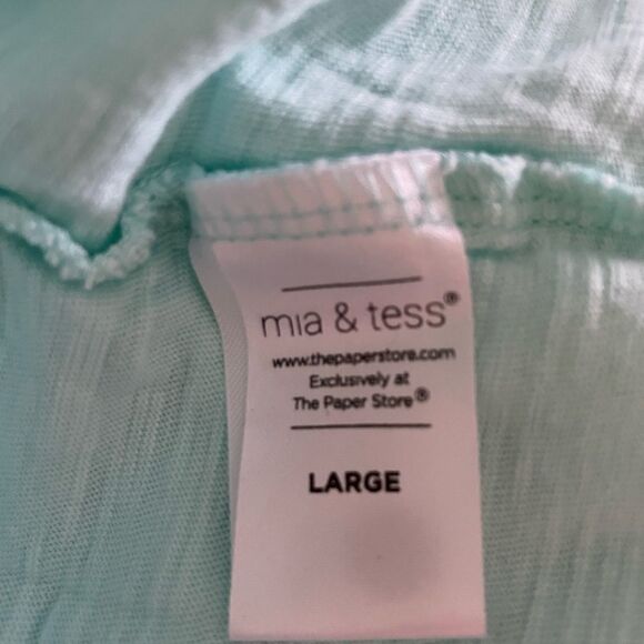 Women’s Beachy Short Sleeve Tee Shirt Mia & Tess ~ Paper Store ~ Size Large - Picture 7 of 9